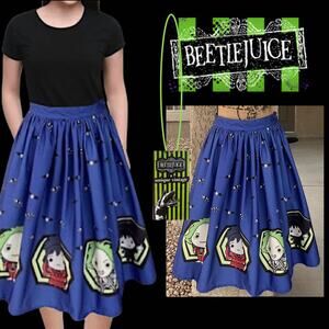 Beetle Juice Unique Vintage Characters Full Flared Skirt Size M